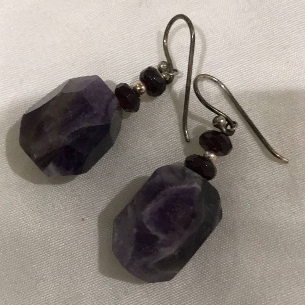Barse Amethyst Garnet & Sterling 925 Necklace Set View 5